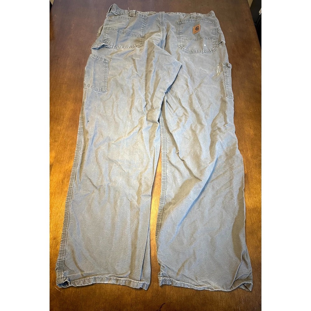 Vintage Carhartt Work Pants Men's 38 Gray Canvas Comfort Mid Rise Straight Leg - Picture 15 of 15